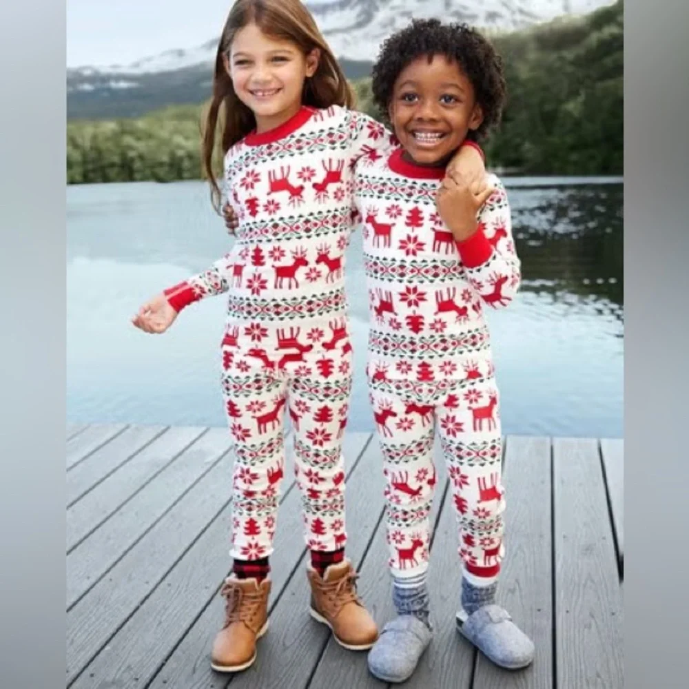Hanna Andersson Dear Deer Long John Pajama Set.